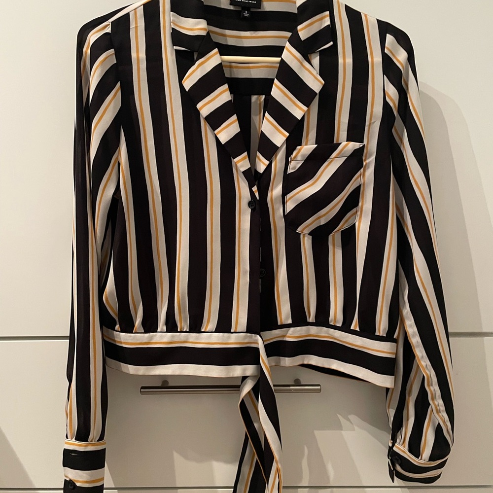 Striped Black and Yellow Gold Women's Blouse/Shirt
